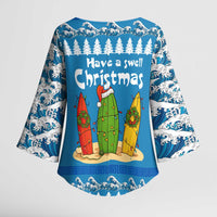 Santa Fist Christmas Kimono Sleeve Blouse Xmas Holiday Patterns - Wonder Print Shop