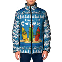 Santa Fist Christmas Padded Jacket Xmas Holiday Patterns - Wonder Print Shop