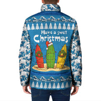 Santa Fist Christmas Padded Jacket Xmas Holiday Patterns - Wonder Print Shop