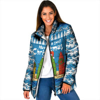 Santa Fist Christmas Padded Jacket Xmas Holiday Patterns - Wonder Print Shop