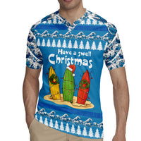 Santa Fist Christmas Rugby Jersey Xmas Holiday Patterns - Wonder Print Shop