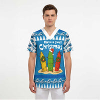 Santa Fist Christmas Scrub Top Xmas Holiday Patterns - Wonder Print Shop