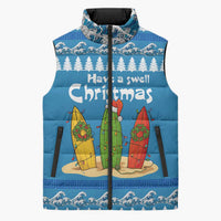 Santa Fist Christmas Sleeveless Puffer Jacket Xmas Holiday Patterns - Wonder Print Shop