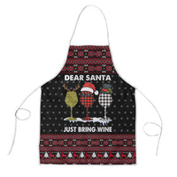 Santa Just Bring Wine Christmas Apron Xmas Holiday Patterns - Wonder Print Shop