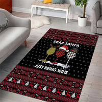 Santa Just Bring Wine Christmas Area Rug Xmas Holiday Patterns - Wonder Print Shop