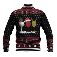 Santa Just Bring Wine Christmas Baseball Jacket Xmas Holiday Patterns - Wonder Print Shop