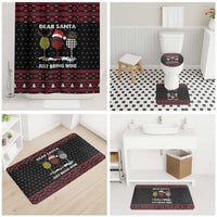 Santa Just Bring Wine Christmas Bathroom Set Xmas Holiday Patterns - Wonder Print Shop