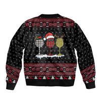 Santa Just Bring Wine Christmas Bomber Jacket Xmas Holiday Patterns - Wonder Print Shop