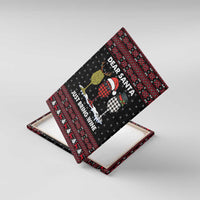 Santa Just Bring Wine Christmas Canvas Wall Art Xmas Holiday Patterns - Wonder Print Shop