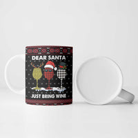 Santa Just Bring Wine Christmas Ceramic Mug Xmas Holiday Patterns - Wonder Print Shop