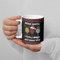 Santa Just Bring Wine Christmas Ceramic Mug Xmas Holiday Patterns - Wonder Print Shop