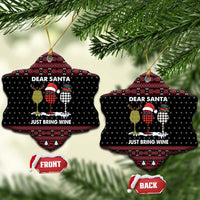 Santa Just Bring Wine Christmas Ceramic Ornament Xmas Holiday Patterns - Wonder Print Shop