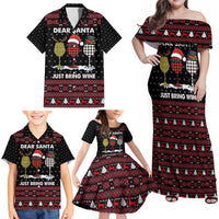 Santa Just Bring Wine Christmas Family Matching Off Shoulder Maxi Dress and Hawaiian Shirt Xmas Holiday Patterns - Wonder Print Shop