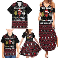 Santa Just Bring Wine Christmas Family Matching Summer Maxi Dress and Hawaiian Shirt Xmas Holiday Patterns - Wonder Print Shop
