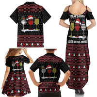Santa Just Bring Wine Christmas Family Matching Summer Maxi Dress and Hawaiian Shirt Xmas Holiday Patterns - Wonder Print Shop