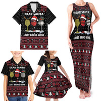 Santa Just Bring Wine Christmas Family Matching Tank Maxi Dress and Hawaiian Shirt Xmas Holiday Patterns - Wonder Print Shop