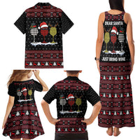 Santa Just Bring Wine Christmas Family Matching Tank Maxi Dress and Hawaiian Shirt Xmas Holiday Patterns - Wonder Print Shop