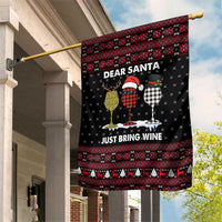 Santa Just Bring Wine Christmas Garden Flag Xmas Holiday Patterns - Wonder Print Shop