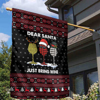 Santa Just Bring Wine Christmas Garden Flag Xmas Holiday Patterns - Wonder Print Shop