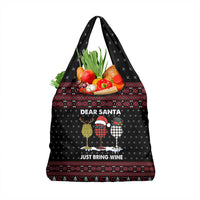 Santa Just Bring Wine Christmas Grocery Bag Xmas Holiday Patterns - Wonder Print Shop