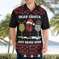Santa Just Bring Wine Christmas Hawaiian Shirt Xmas Holiday Patterns - Wonder Print Shop