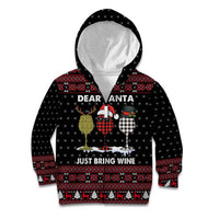 Santa Just Bring Wine Christmas Kid Hoodie Xmas Holiday Patterns - Wonder Print Shop