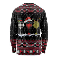 Santa Just Bring Wine Christmas Long Sleeve Shirt Xmas Holiday Patterns - Wonder Print Shop