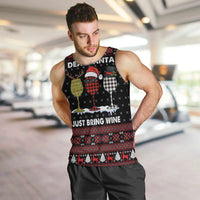 Santa Just Bring Wine Christmas Men Tank Top Xmas Holiday Patterns - Wonder Print Shop