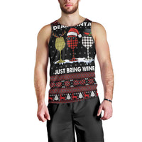 Santa Just Bring Wine Christmas Men Tank Top Xmas Holiday Patterns - Wonder Print Shop