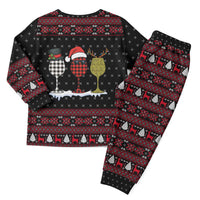 Santa Just Bring Wine Christmas Pajama Set Xmas Holiday Patterns - Wonder Print Shop