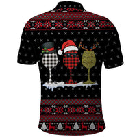 Santa Just Bring Wine Christmas Polo Shirt Xmas Holiday Patterns - Wonder Print Shop