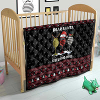 Santa Just Bring Wine Christmas Quilt Xmas Holiday Patterns - Wonder Print Shop