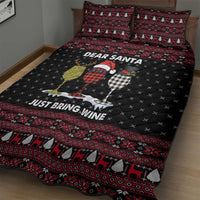Santa Just Bring Wine Christmas Quilt Bed Set Xmas Holiday Patterns - Wonder Print Shop