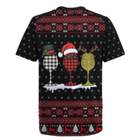 Santa Just Bring Wine Christmas Rugby Jersey Xmas Holiday Patterns - Wonder Print Shop