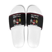 Santa Just Bring Wine Christmas Slide Sandals Xmas Holiday Patterns - Wonder Print Shop