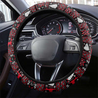 Santa Just Bring Wine Christmas Steering Wheel Cover Xmas Holiday Patterns - Wonder Print Shop