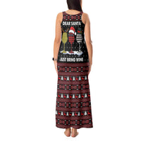 Santa Just Bring Wine Christmas Tank Maxi Dress Xmas Holiday Patterns - Wonder Print Shop