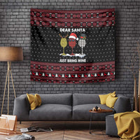 Santa Just Bring Wine Christmas Tapestry Xmas Holiday Patterns - Wonder Print Shop