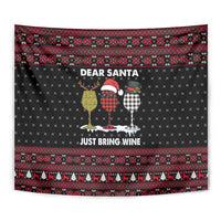 Santa Just Bring Wine Christmas Tapestry Xmas Holiday Patterns - Wonder Print Shop