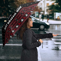Santa Just Bring Wine Christmas Umbrella Xmas Holiday Patterns - Wonder Print Shop