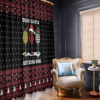 Santa Just Bring Wine Christmas Window Curtain Xmas Holiday Patterns - Wonder Print Shop