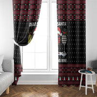 Santa Just Bring Wine Christmas Window Curtain Xmas Holiday Patterns - Wonder Print Shop