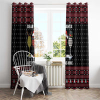 Santa Just Bring Wine Christmas Window Curtain Xmas Holiday Patterns - Wonder Print Shop
