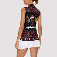 Santa Just Bring Wine Christmas Women Sleeveless Polo Shirt Xmas Holiday Patterns - Wonder Print Shop