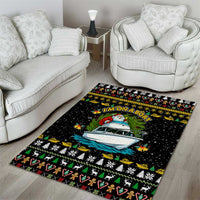 Santa On A Boat Christmas Area Rug Xmas Holiday Patterns - Wonder Print Shop