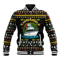 Santa On A Boat Christmas Baseball Jacket Xmas Holiday Patterns - Wonder Print Shop