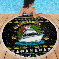 Santa On A Boat Christmas Beach Blanket Xmas Holiday Patterns - Wonder Print Shop