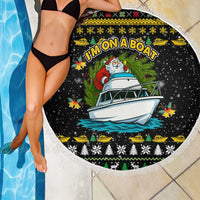Santa On A Boat Christmas Beach Blanket Xmas Holiday Patterns - Wonder Print Shop