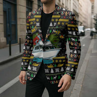 Santa On A Boat Christmas Blazer Xmas Holiday Patterns - Wonder Print Shop
