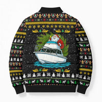 Santa On A Boat Christmas Bomber Puffer Jacket Xmas Holiday Patterns - Wonder Print Shop
